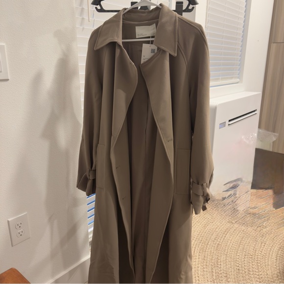 NWT OAK + FORT Beige Trench Coat - Picture 4 of 6